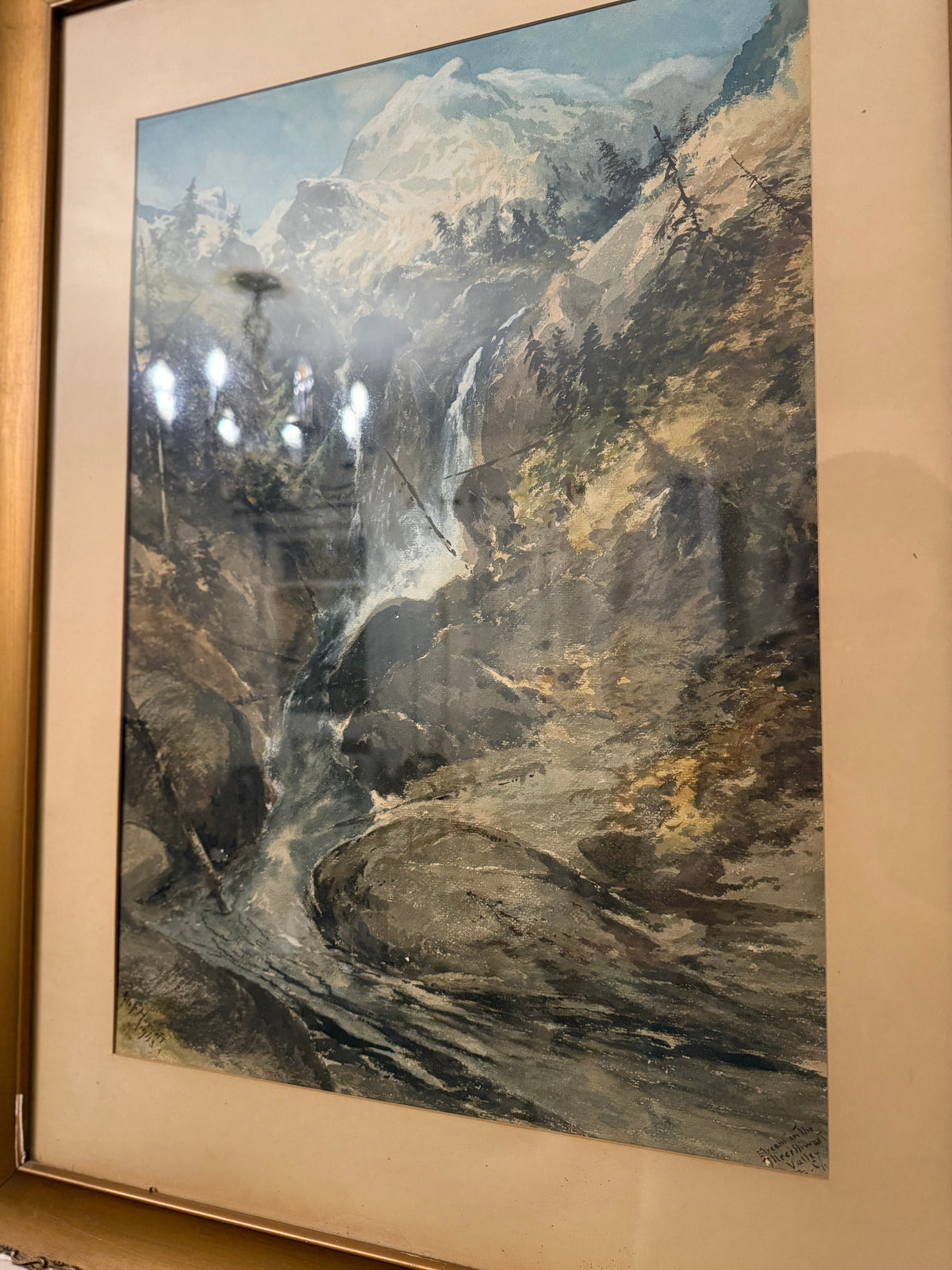 George Fotherly Hargitt, Illecillewaet Valley, 1913 Antique Watercolor Landscape