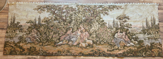 Large Vintage Pastoral Tapestry Wall Hanging, Verdure Style Landscape Textile