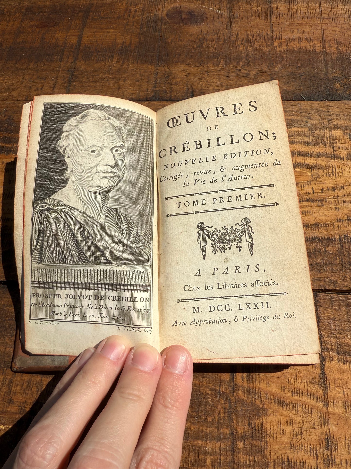 Œuvres de Crébillon, Volume I – 1772 Paris Edition, Full Leather with Portrait Frontispiece