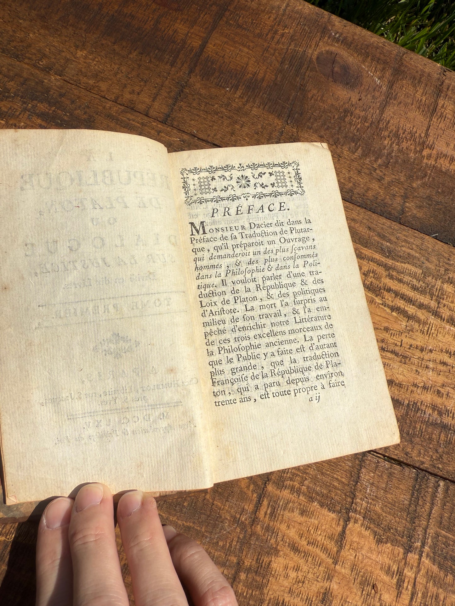 1765 French Enlightenment Edition of Plato’s Republic, Full Calf Binding