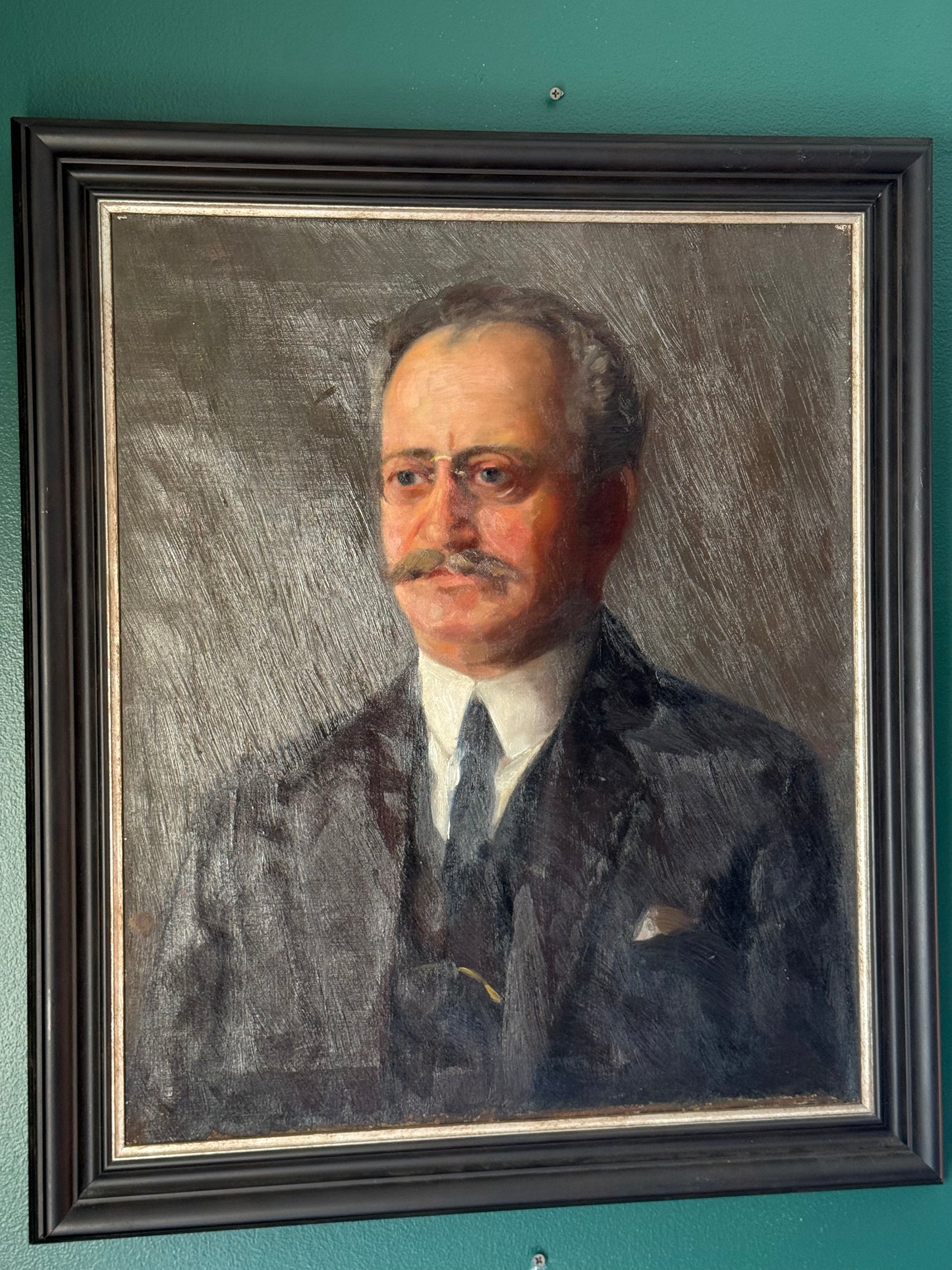 Antique American Portrait of a Gentleman, Signed “Hearn” and Dated 1923