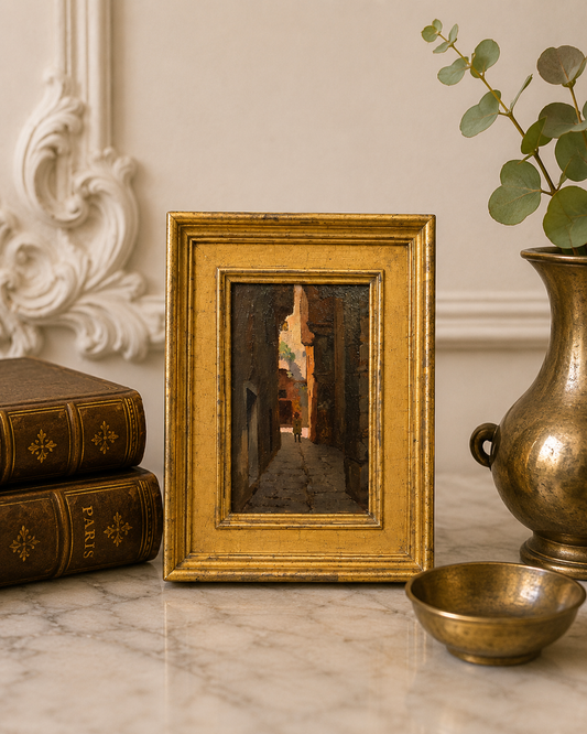 Vicolo Della Luna Florentine Alley Scene Oil Painting