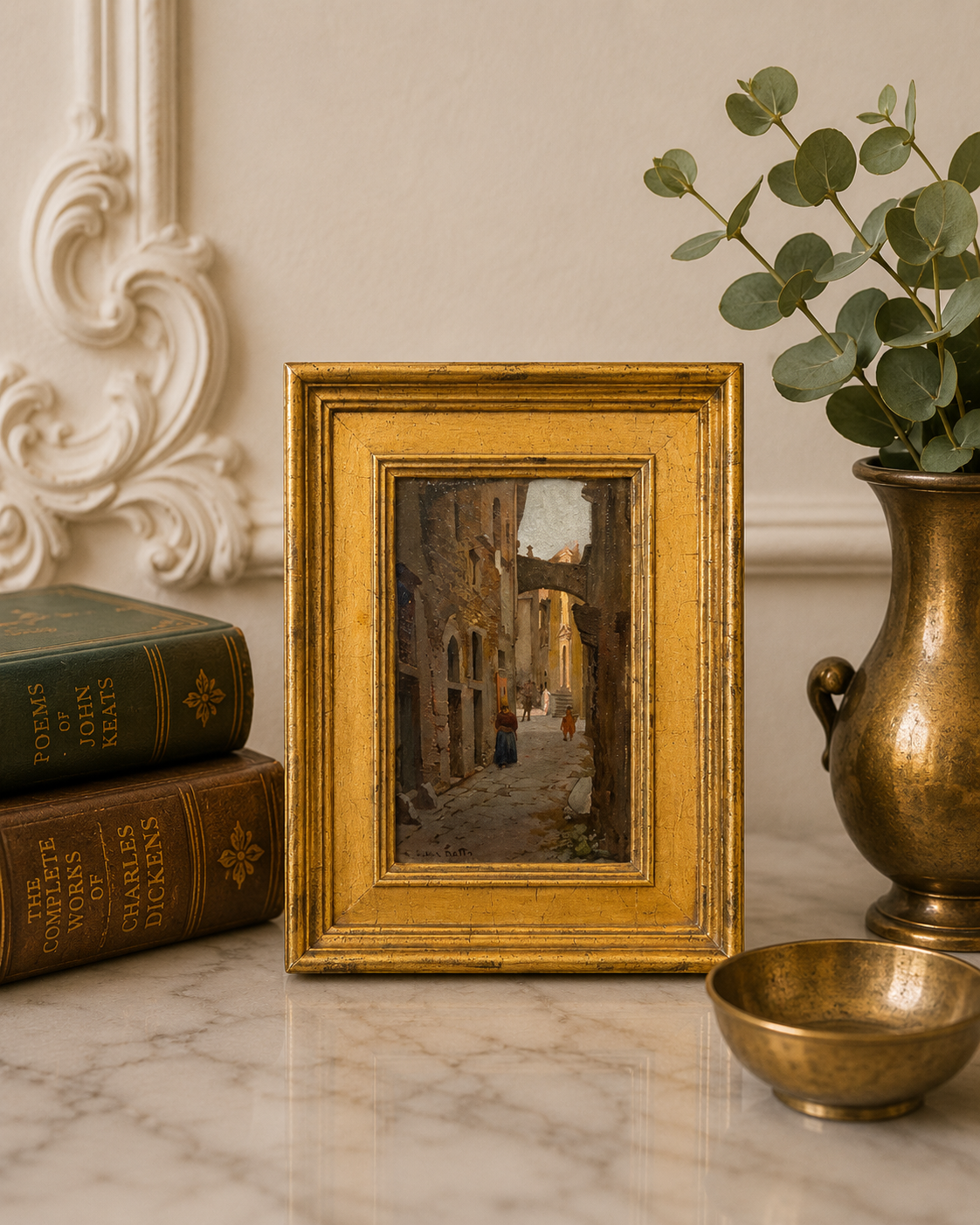 Via Di Cavalieri Florentine Street Scene Oil Painting
