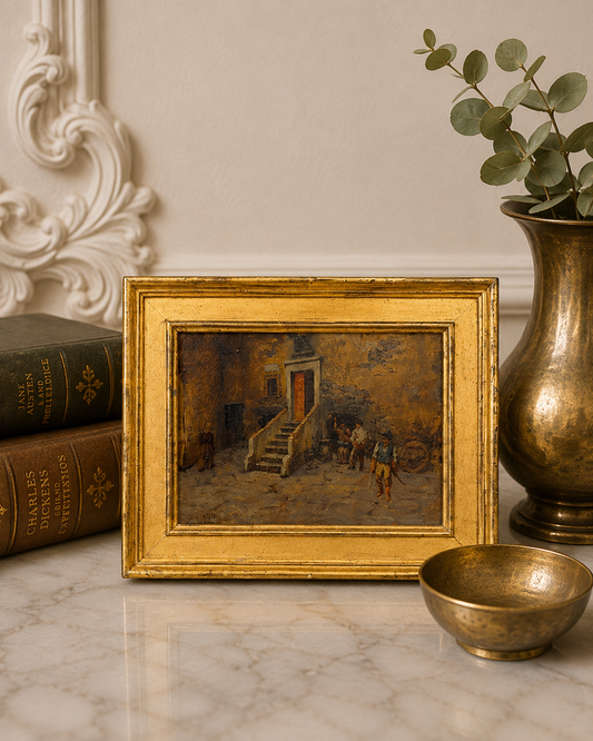 L’Albergo della Palla Florentine Street Scene Oil Painting