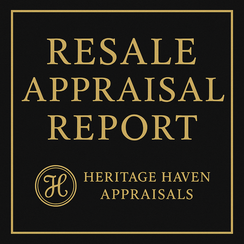 Resale Appraisal Report – One Item Appraisal by Heritage Haven Appraisals