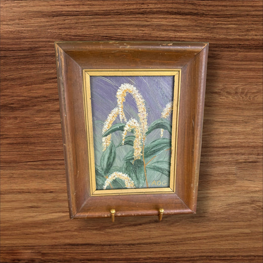 1985 Framed Louisiana Wildflower Acrylic Painting “Lizard’s Tail”