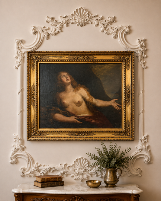 17th Century Italian School Magdalene Oil Painting | Baroque Devotional Portrait