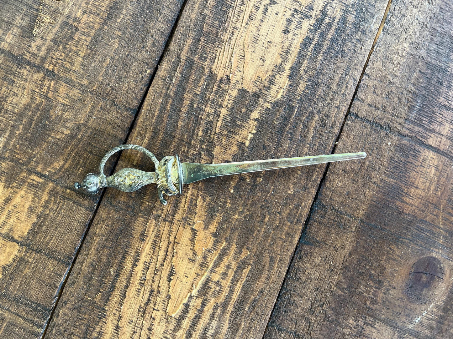 Vintage Sword Letter Opener with London Enamel Crest – Novelty British Souvenir