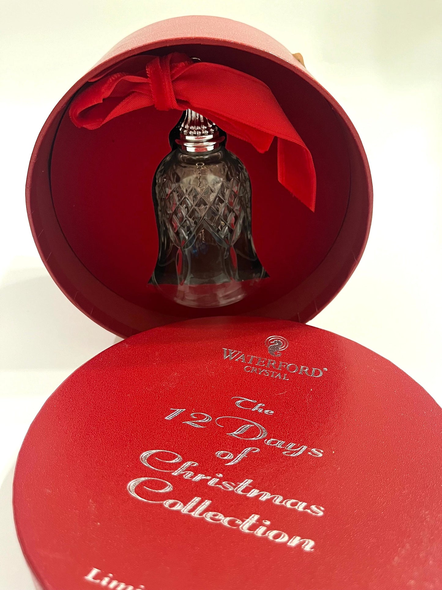 Waterford Crystal Bell Swan Ornament, Holiday Decor, 12 Days of Christmas Gift, Swarovski Crystal Accent