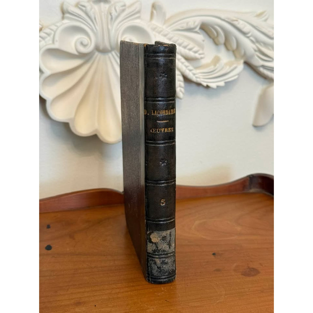 Antique 1857 Lacordaire Conférences de Toulouse French Leather Bound Book Vol 5