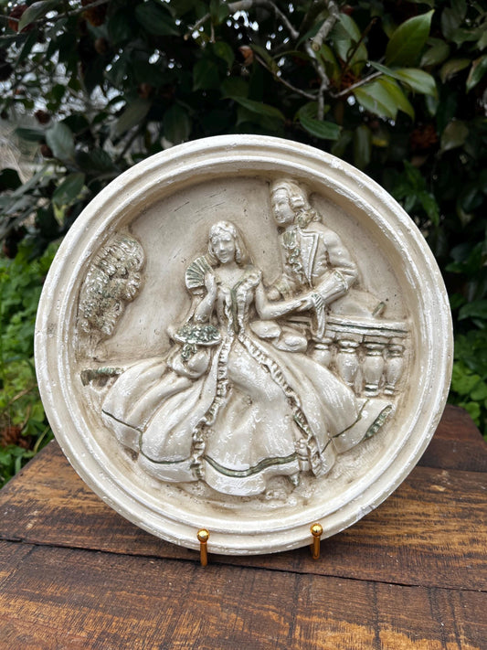 Vintage Chalkware Victorian Wall Hanging