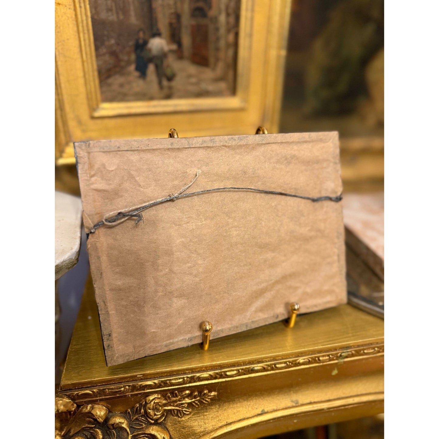 Early 1900s European Grotesque Pencil Sketch | Framed Architectural Detail