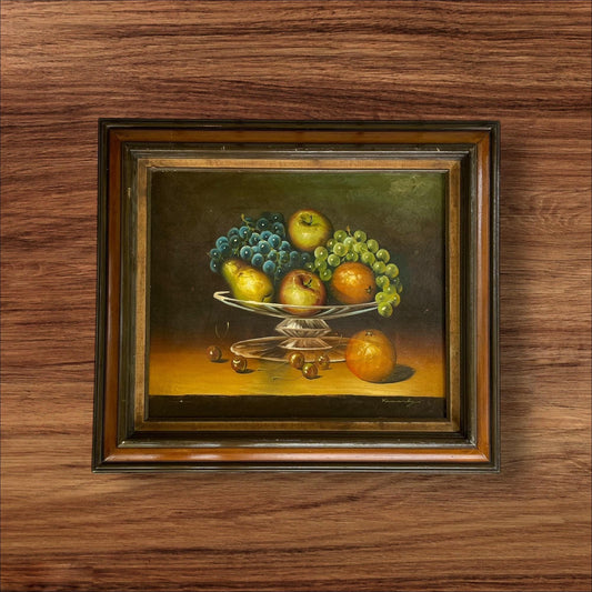 Vintage Still Life Fruit Oil Painting | 20x24 Canvas | Classic Kitchen or Dining Wall Art