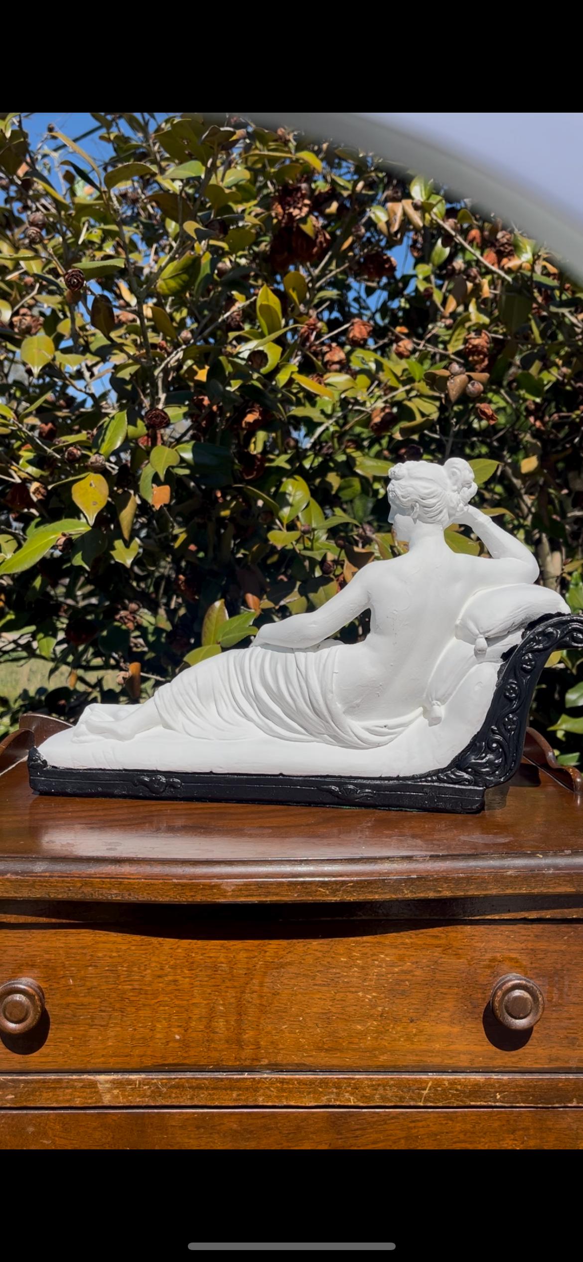 Vintage Reclining Venus Chalkware Sculpture
