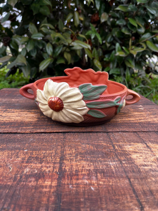 Antique Roseville Magnolia Bowl, Double Handle Bowl, Ceramic Art Pottery, Collectible Roseville Pottery, Vintage Home Decor