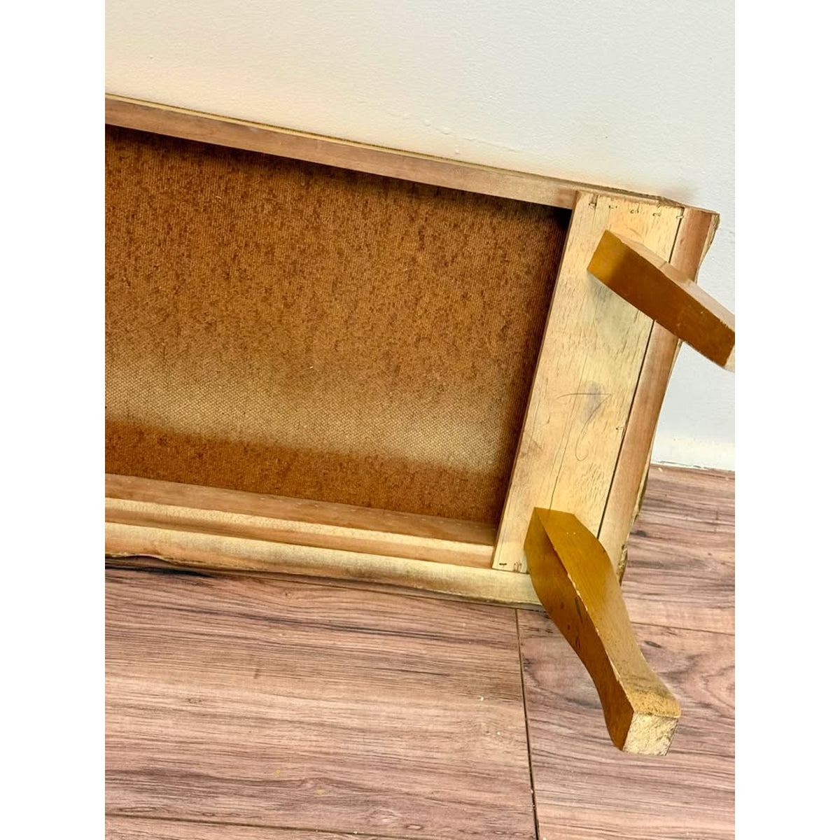 Vintage Hollywood Regency Gold Wood Bench Low Table Rococo Style Riser