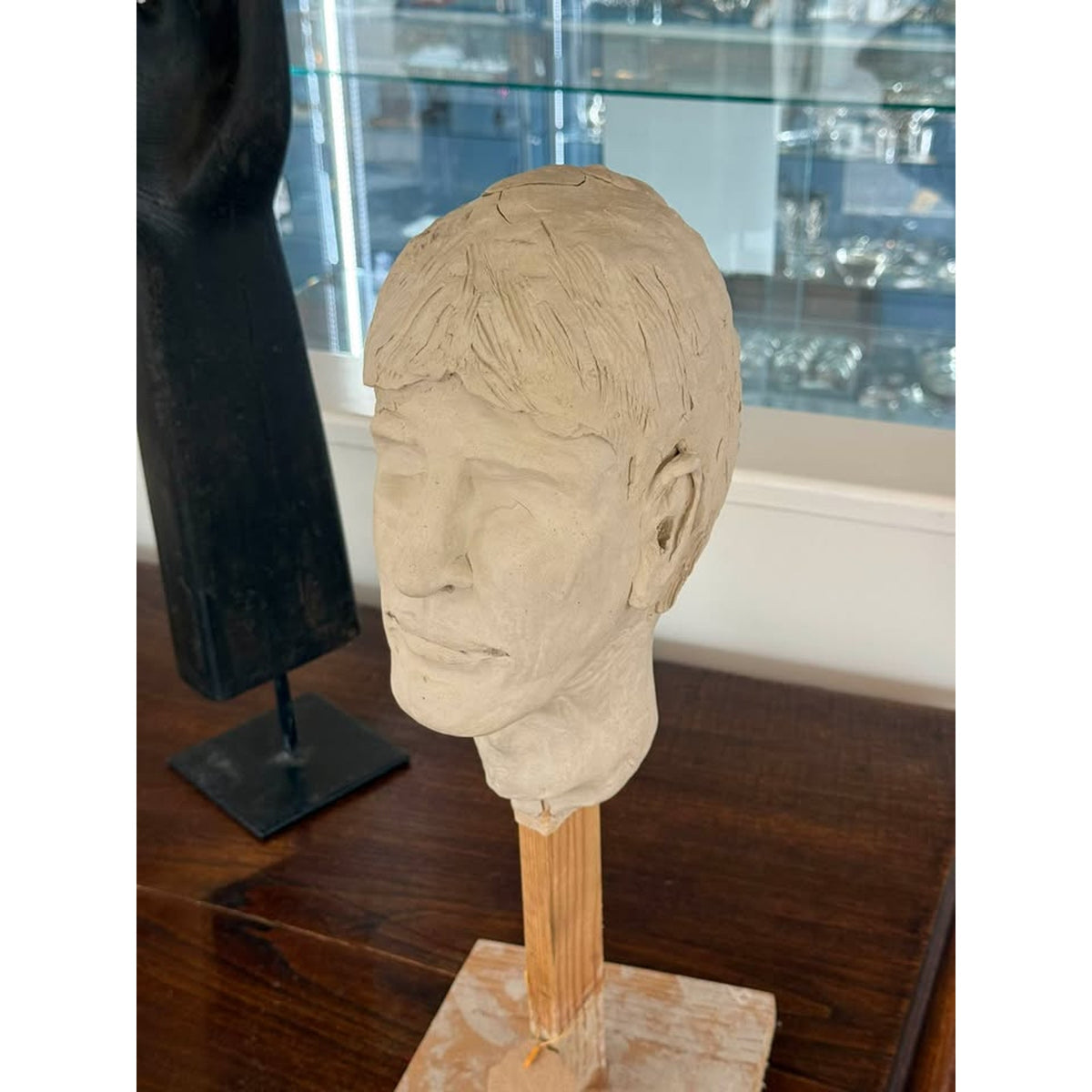 Original Handmade Portrait Bust Sculpture by New Orleans Artist, 20”