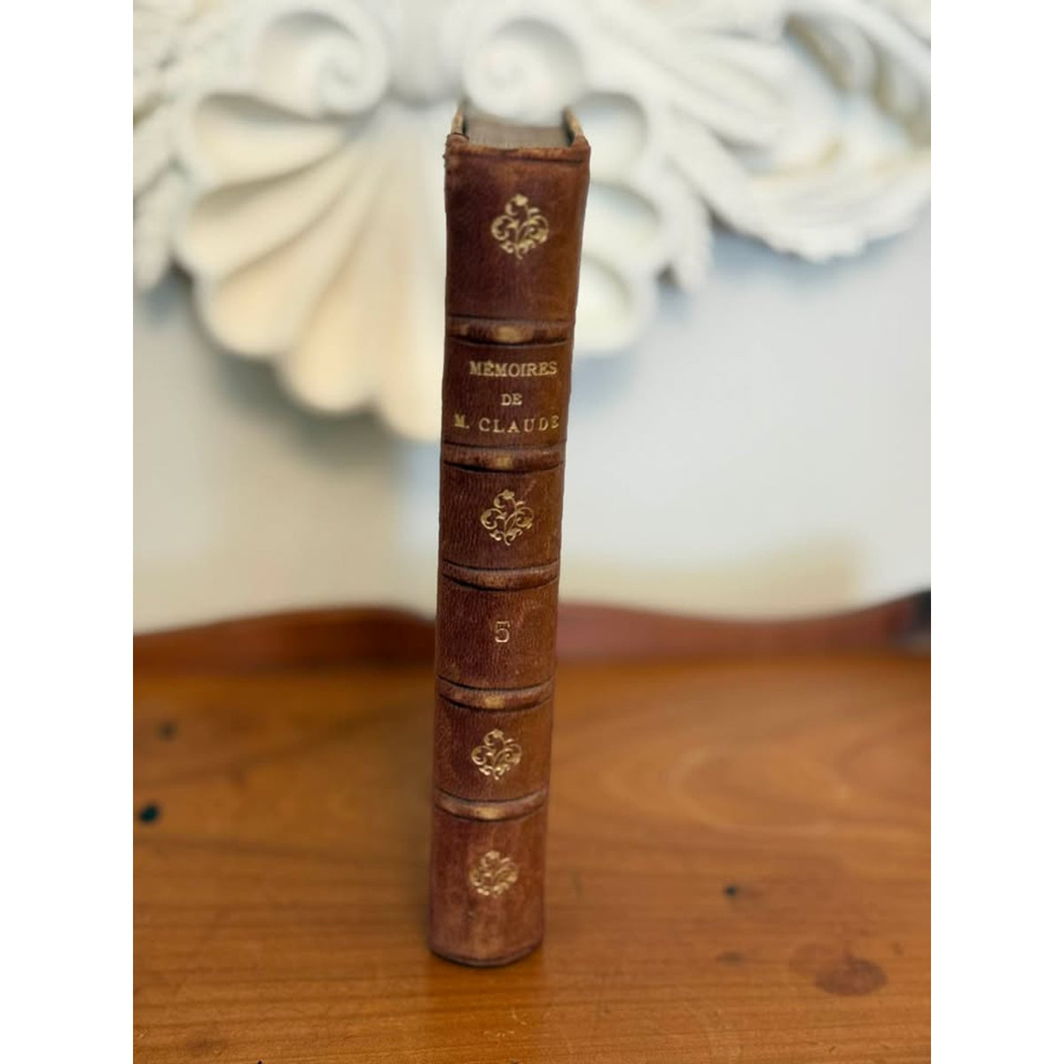 1882 Mémoires de Monsieur Claude French Police Crime Book Leather Bound Vol V