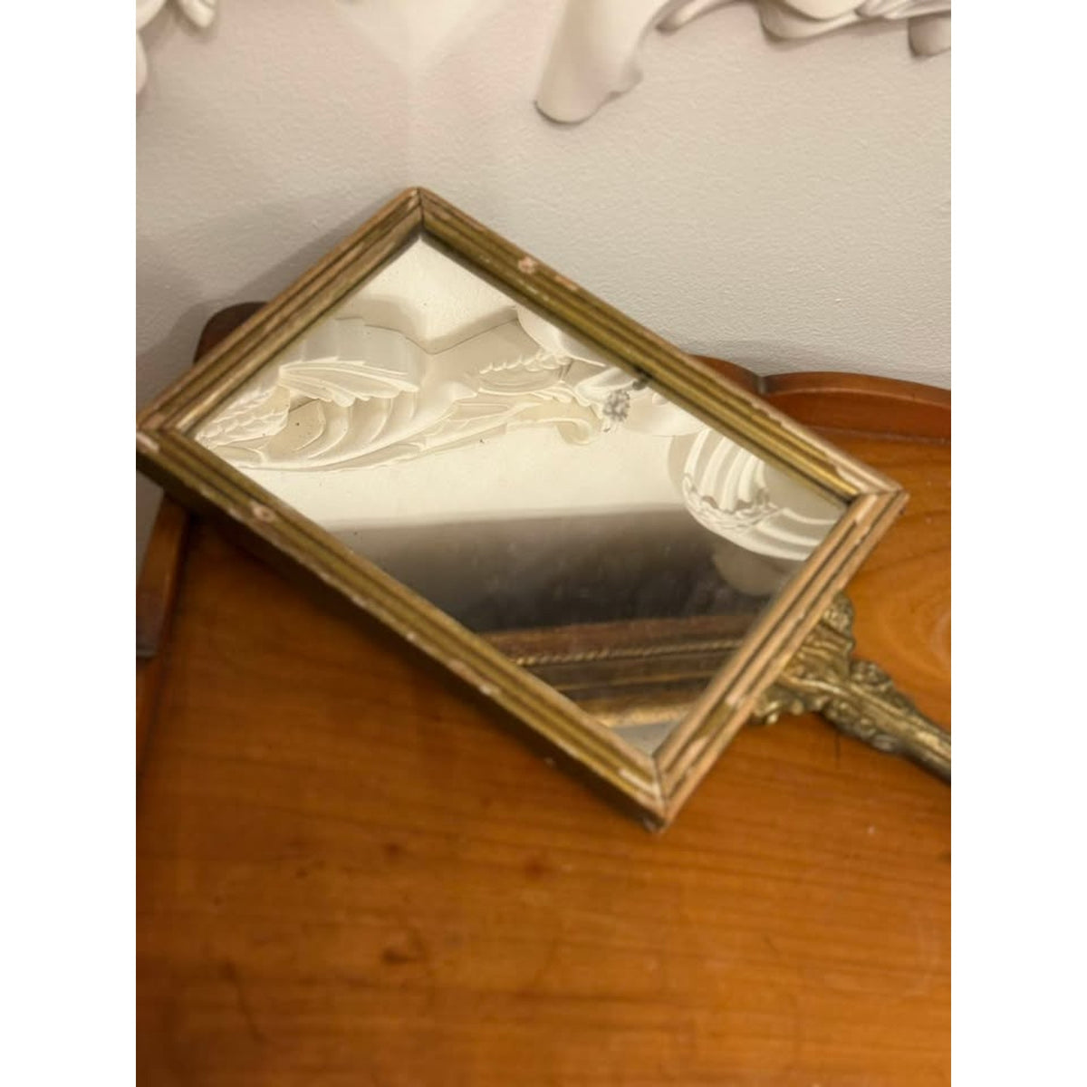 Antique Madame Victoire Portrait Hand Mirror Nattier French Royalty Vanity Mirror