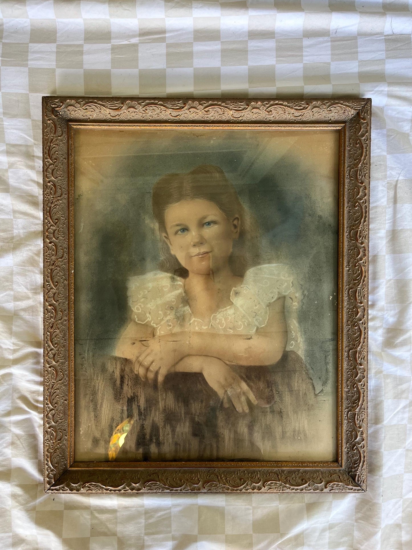 Edwardian Hand-Colored Portrait | Sepia Photograph with Pastel Enhancements | Early 1900s Formal Woman | 19x23