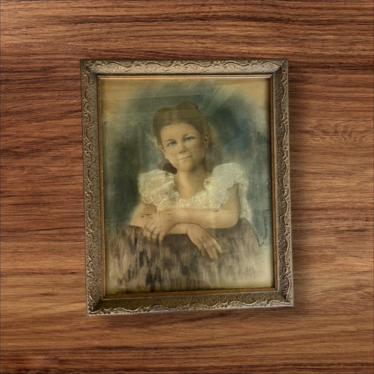 Edwardian Hand-Colored Portrait | Sepia Photograph with Pastel Enhancements | Early 1900s Formal Woman | 19x23