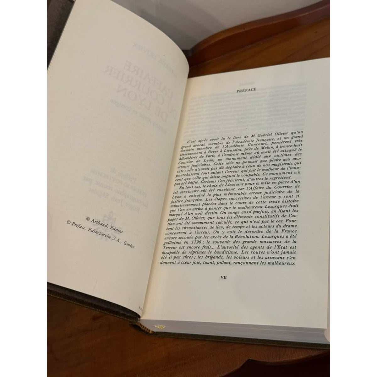 1971 French Hardcover Book, L’Affaire du Courrier de Lyon, Decorative Gilt Binding