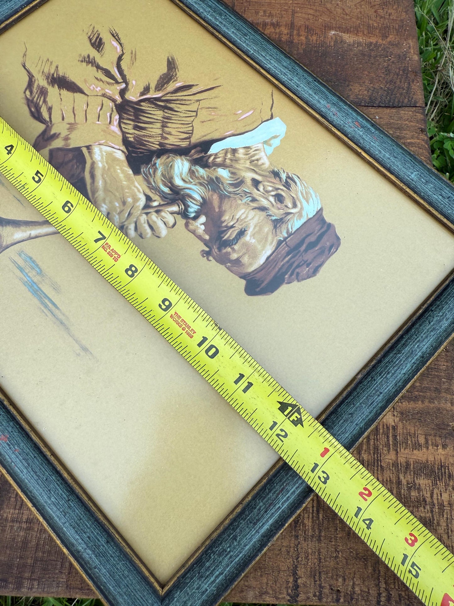 Framed Greek Flute Player Print – Parnassos Folk Musician Art by Vassiliou 1964, 10.5x13.5