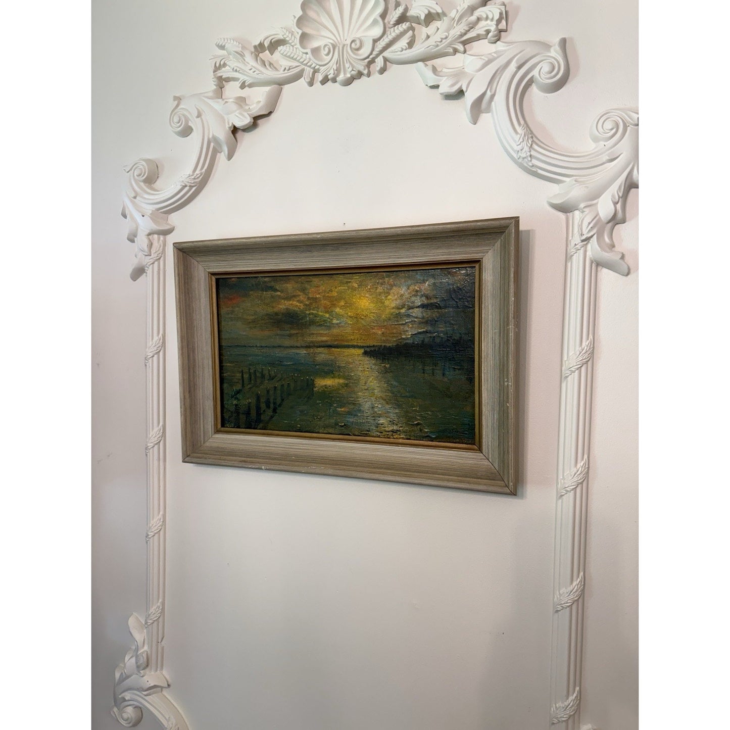 Tonalist Waterscape Oil Painting, Framed, Early 20th Century