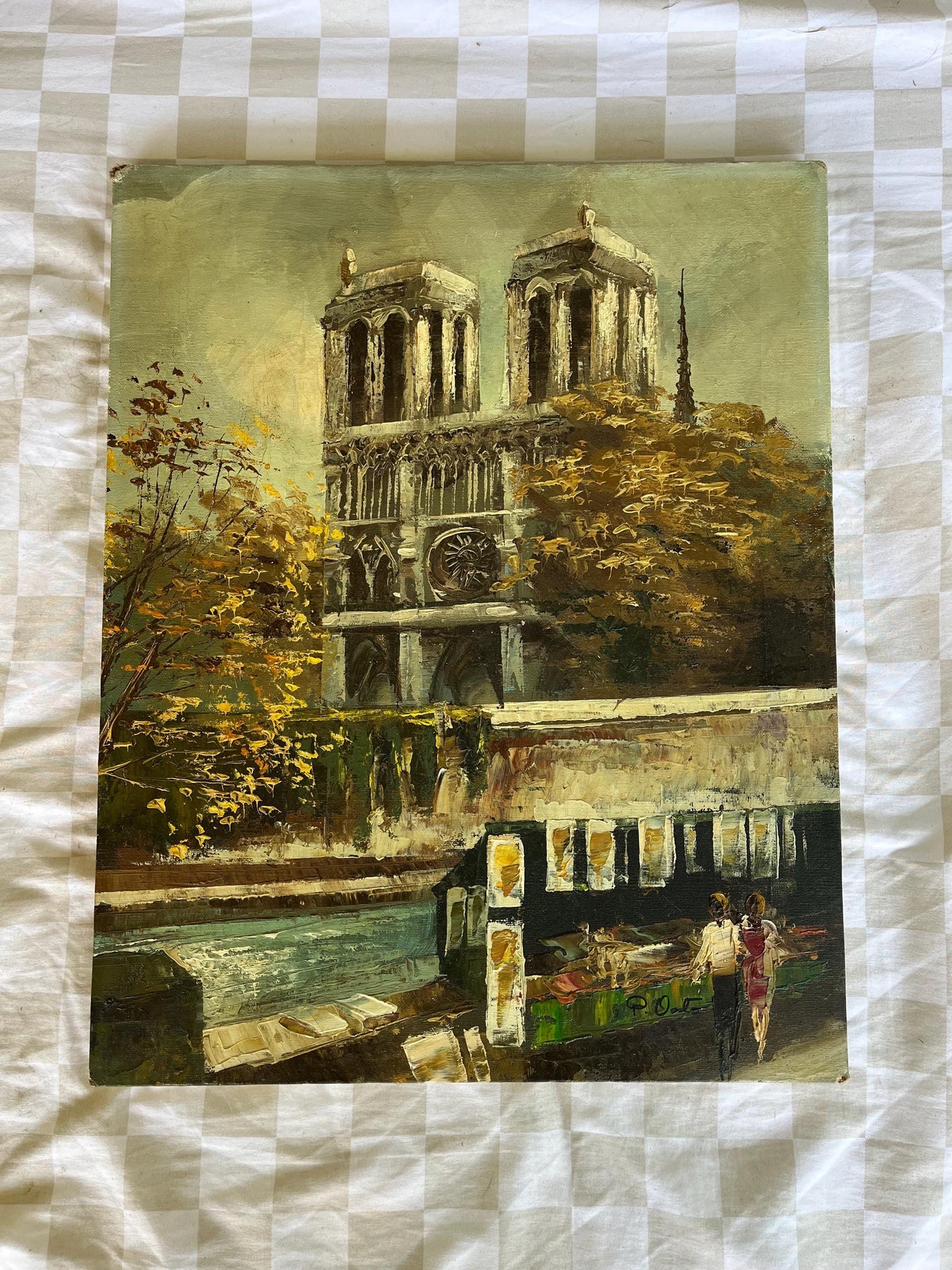 Impressionist Paris Cityscape with Notre-Dame | Heavy Impasto Oil Painting | 16x20 Romantic Seine Scene