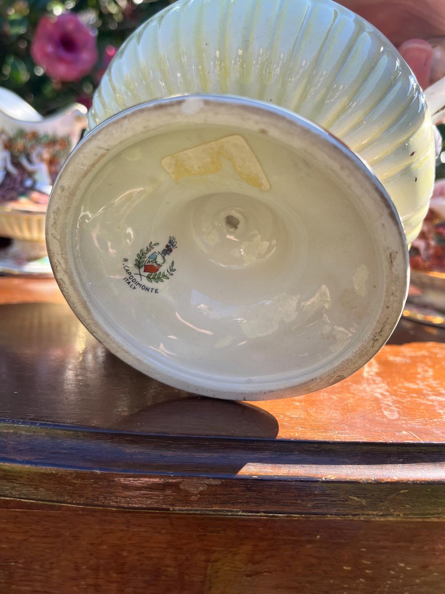 Capodimonte Tea Set with Serpents and Cherubs, Porcelain Vintage Tea Set, Unique Tea Set Gift, Italian Ceramics