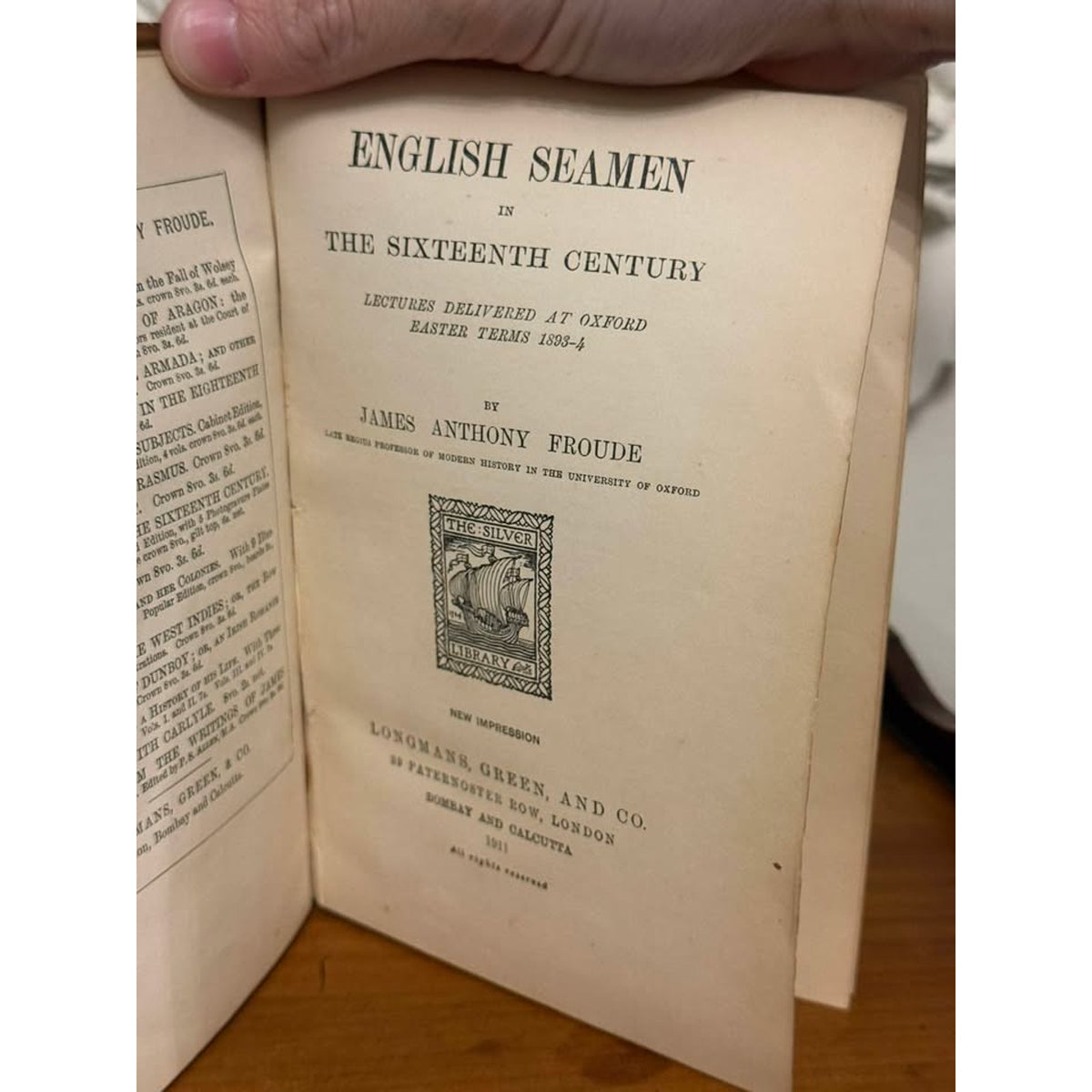 1911 English Seamen in the Sixteenth Century Froude Leather Prize Binding Maritime History